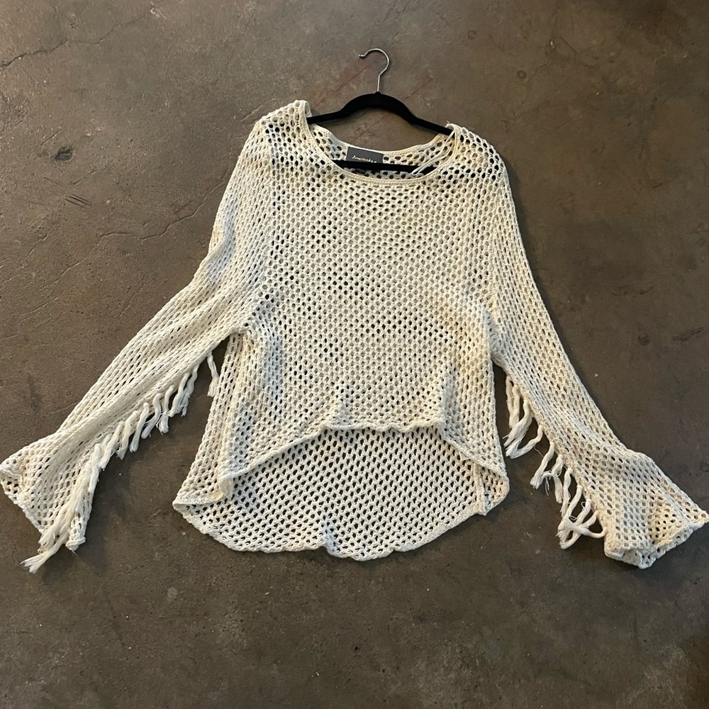 Cream mesh blouse